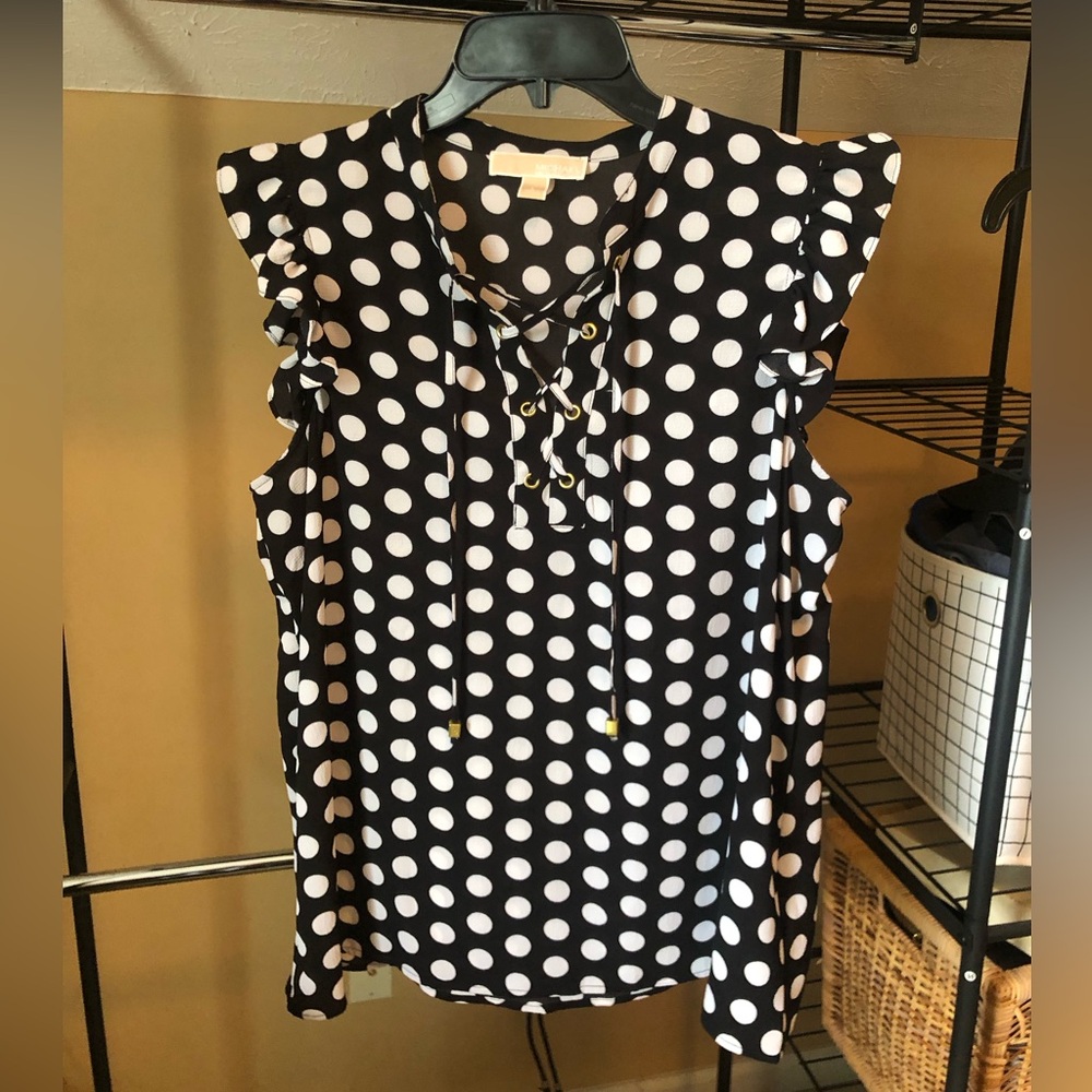 Michael Kors Polka Dot Blouse Size L